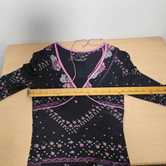 Betsey Johnson HTF Ultra Rare Vintage Whimsigoth Fairycore Longsleeve Top S - Picture 6 of 9